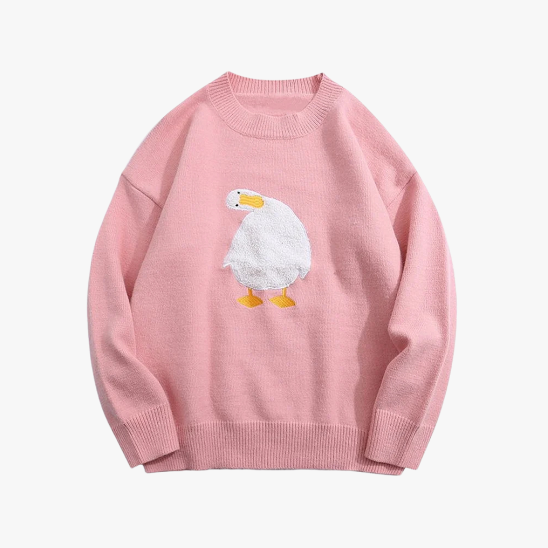 Oversized heren trui met speels eendendesign – QUARVEN - Glamorix