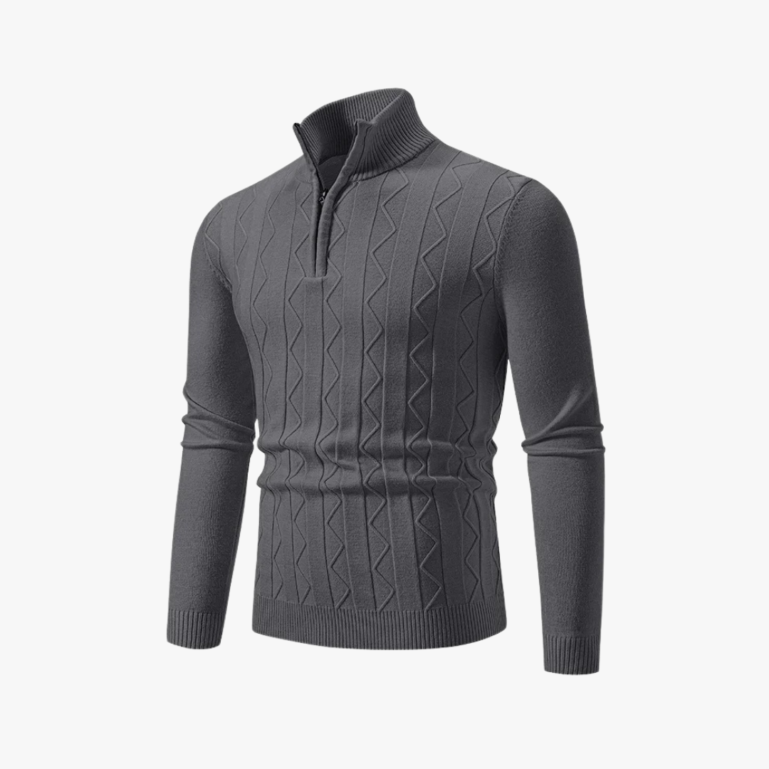 NOLAN - Gebreide half-zip trui voor heren