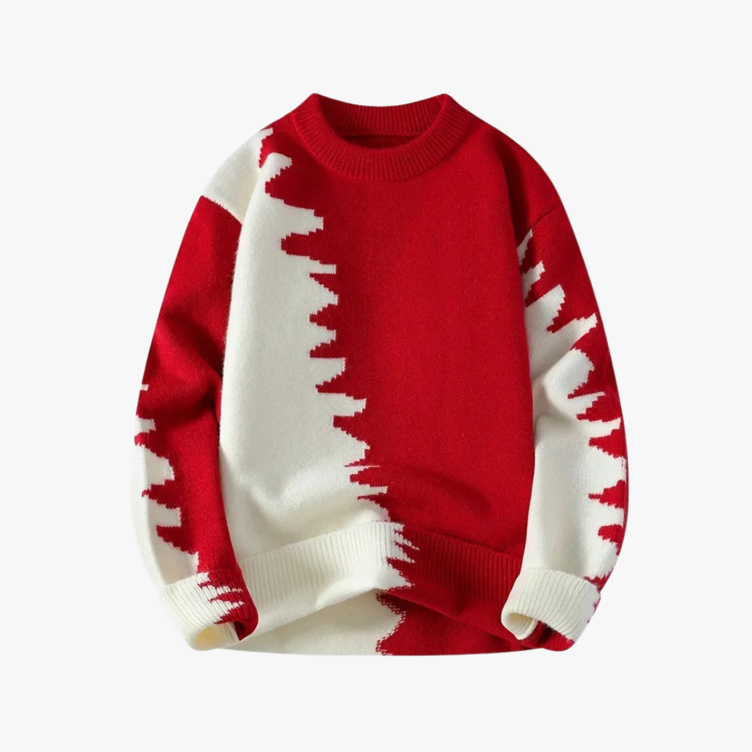 Gebreide Trui Met Abstract Patroon Voor Heren – ERICK - Glamorix