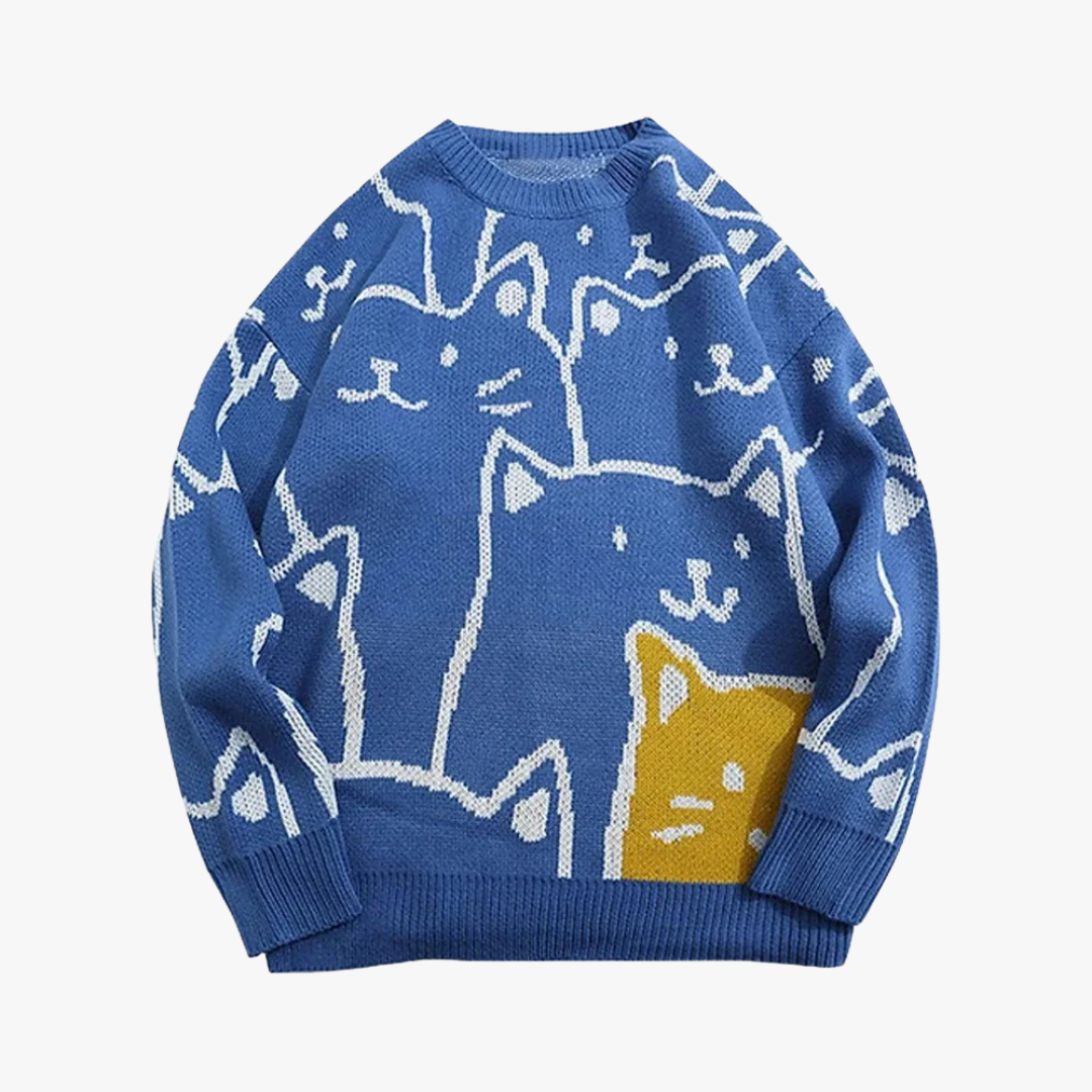 Oversized trui met kattendesign en zachte pasvorm – NOVAWEAR - Glamorix