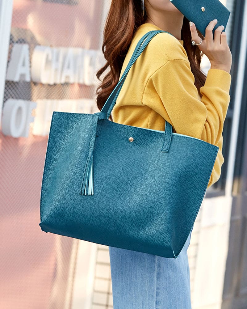 Ruime schoudertas met kwastjes voor dames – Melora GrandeTote - Glamorix
