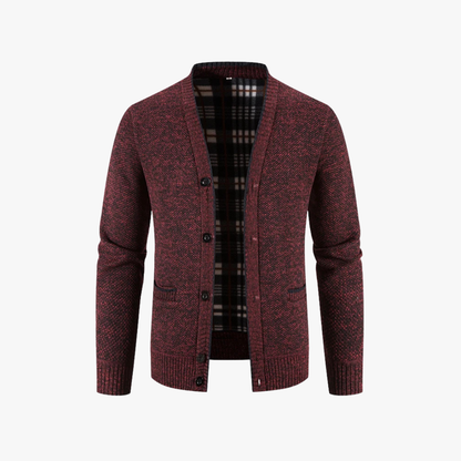 ELIOT - Gebreid vest met geruite voering voor heren