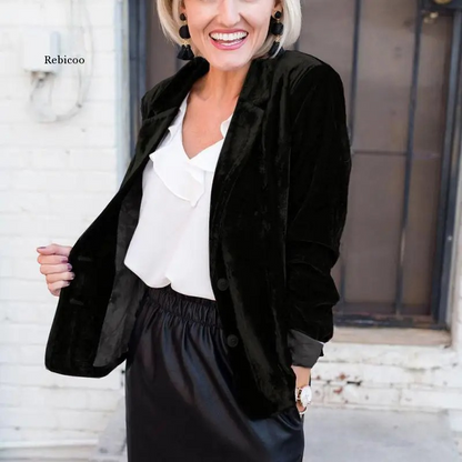 ARLET - Blazer de terciopelo para mujer, perfecto para ocasiones festivas - Glamorix