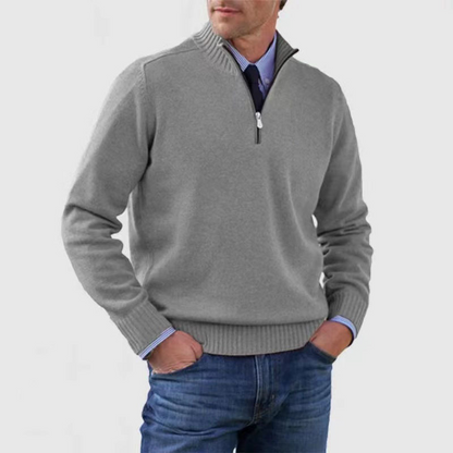 RYAN - Nonchalante herensweater met halve rits
