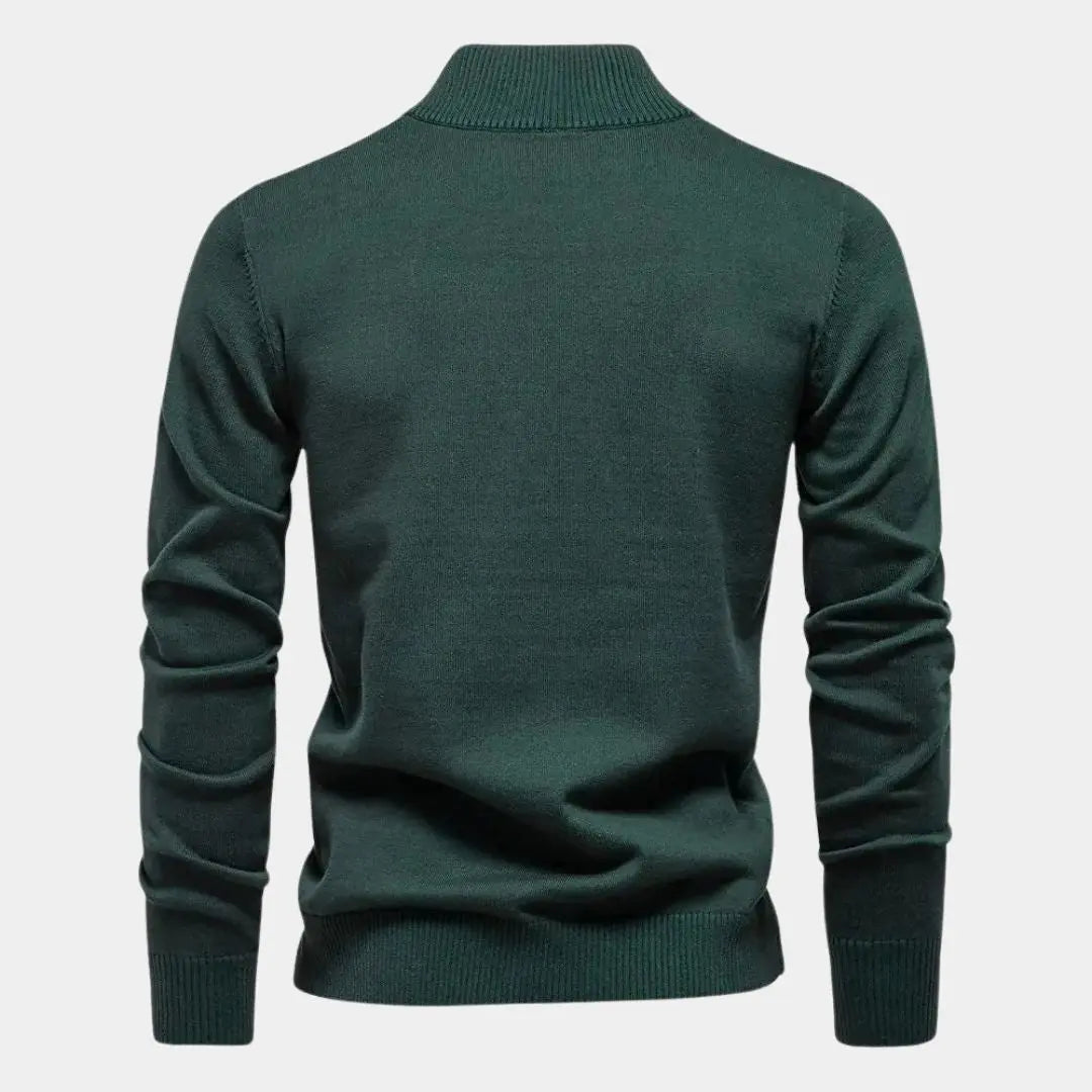 Slim fit heren trui met halve rits en moderne look – NORDIN - Glamorix