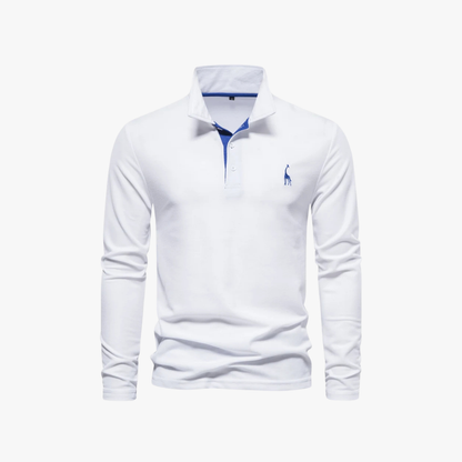 Slim fit herenpolo met lange mouwen en moderne look – RENVAR - Glamorix