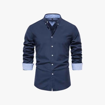 Quillon slim fit overhemd met knoopsluiting voor heren – ZE - Glamorix