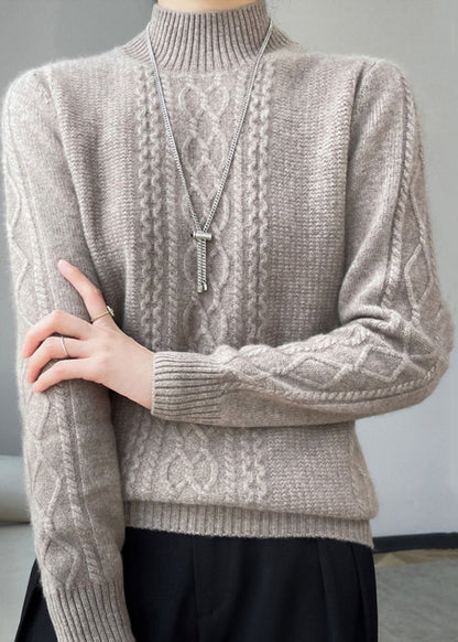 PATCHWARM - Gezellige Patchwork Pullover met Hoge Kraag