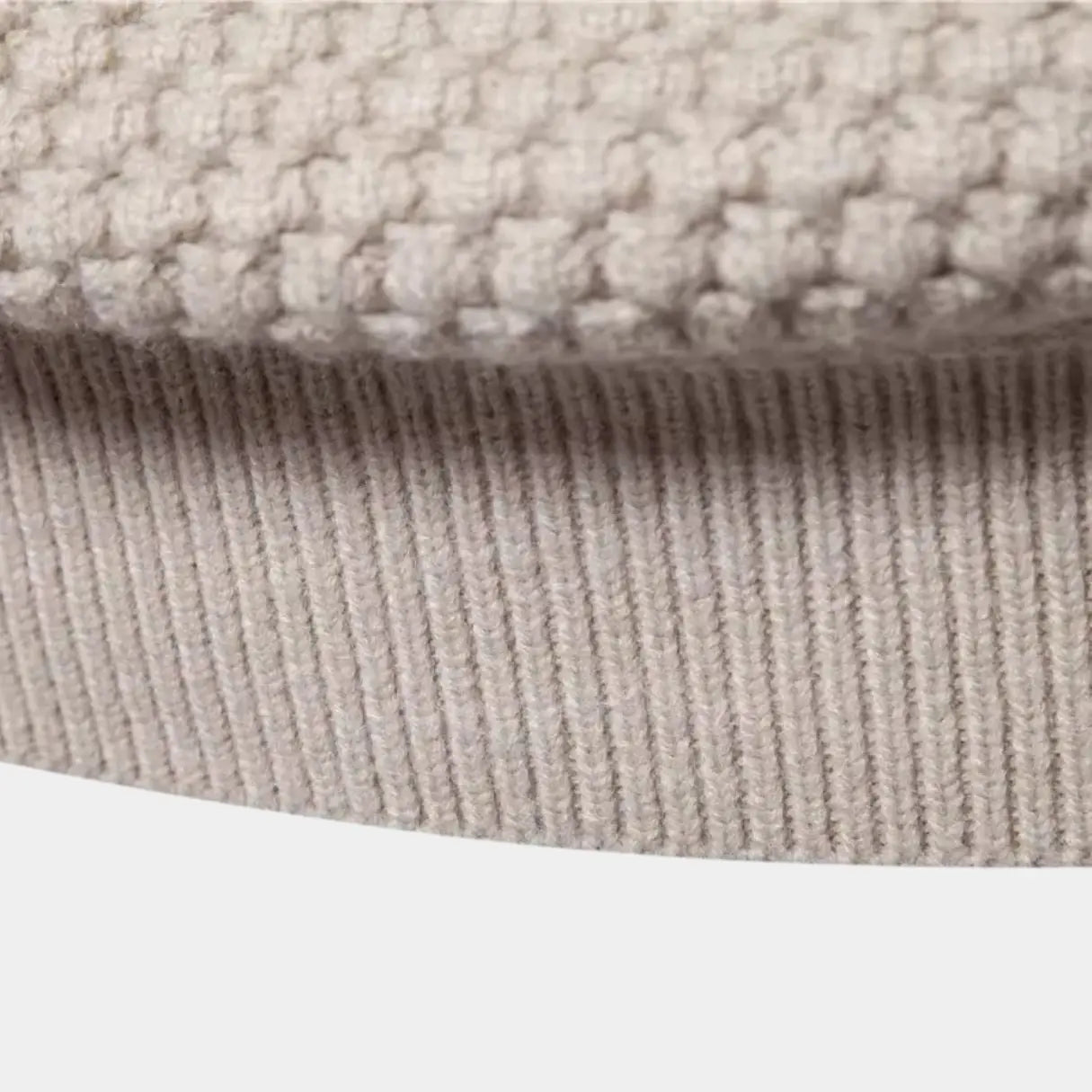 Gebreide heren trui met structuur en ronde hals – LERION - Glamorix