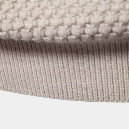 Gebreide heren trui met structuur en ronde hals – LERION - Glamorix