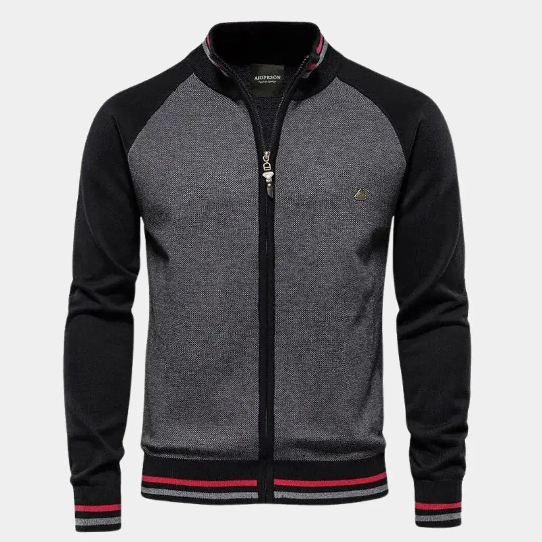 Herentrainingsjack met colourblock en ritssluiting – ZAYNOR - Glamorix