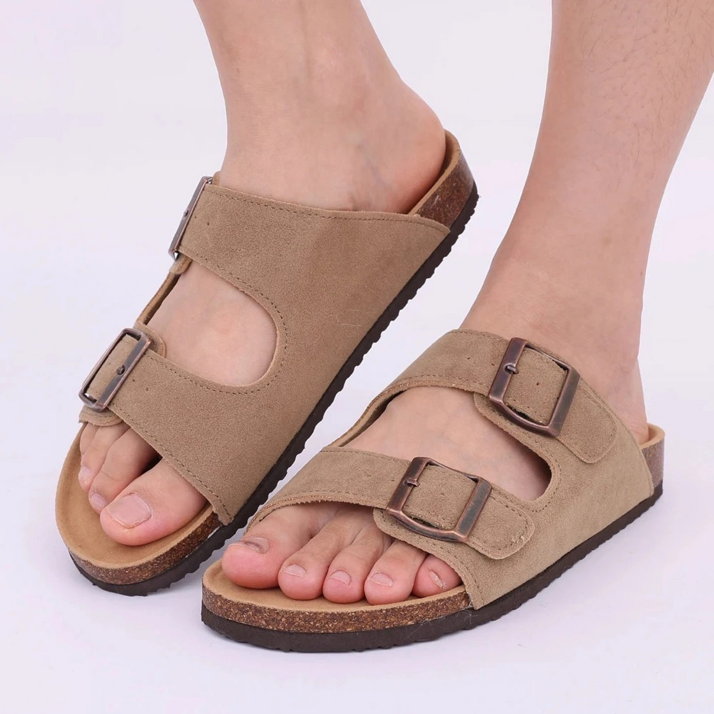 Dames kurk sandalen met verstelbare bandjes – LYNNE CORK - Glamorix