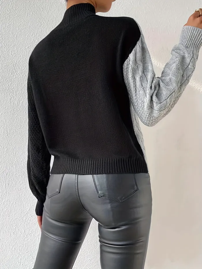 SNAPSTYLE - Stijlvolle Pullover met Kraag en Drukknopen
