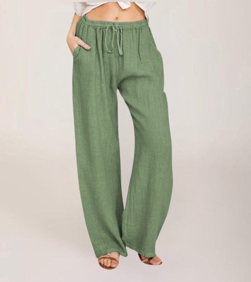 Luchtige damesbroek met hoge taille en rechte pijpen – LIVANA AIRFLOW - Glamorix