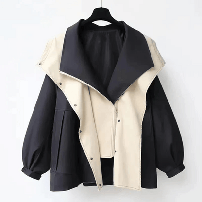 CLARA – Dames regenjas met hoge ritssluiting en minimalistisch design - Glamorix