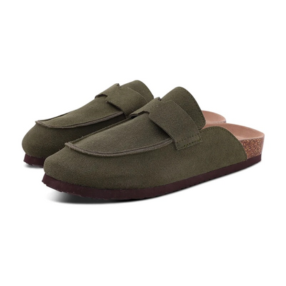 Suède klompstijl sandalen voor dames – Solvanna BloomClogs - Glamorix