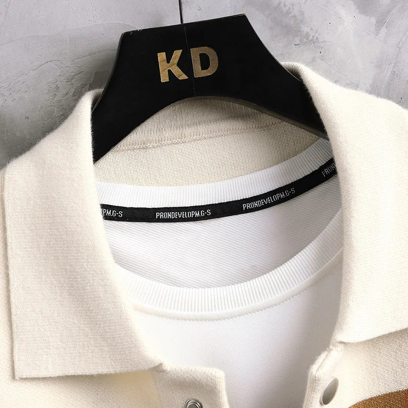 JULIEN – Heren vest met gekleurde strepen en knoopsluiting - Glamorix