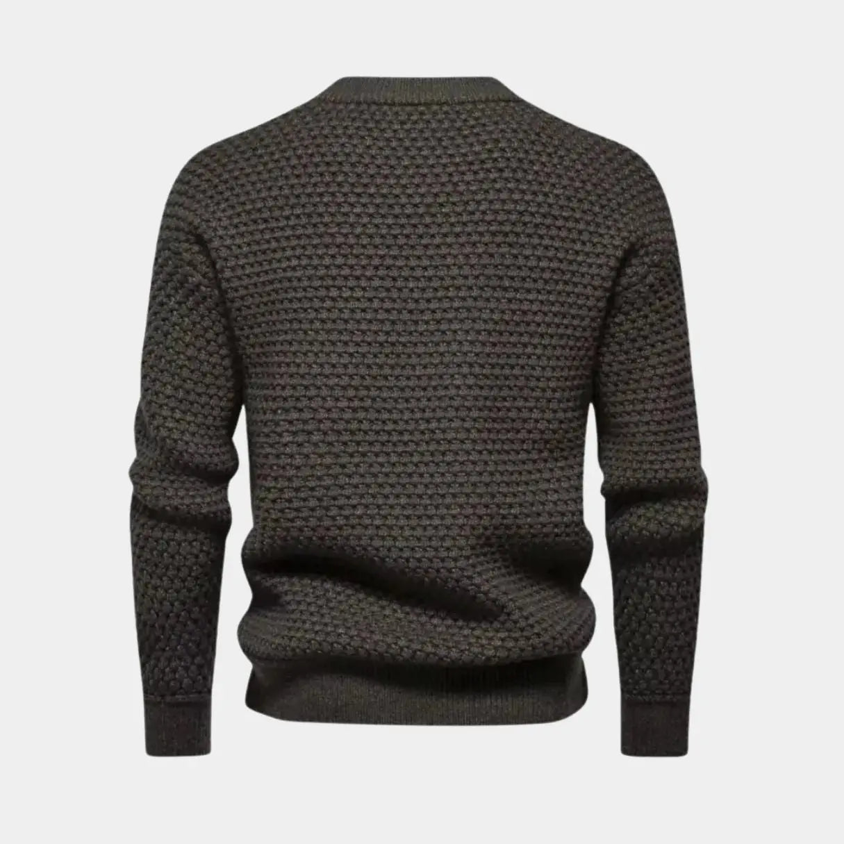 Gebreide heren trui met structuur en ronde hals – LERION - Glamorix