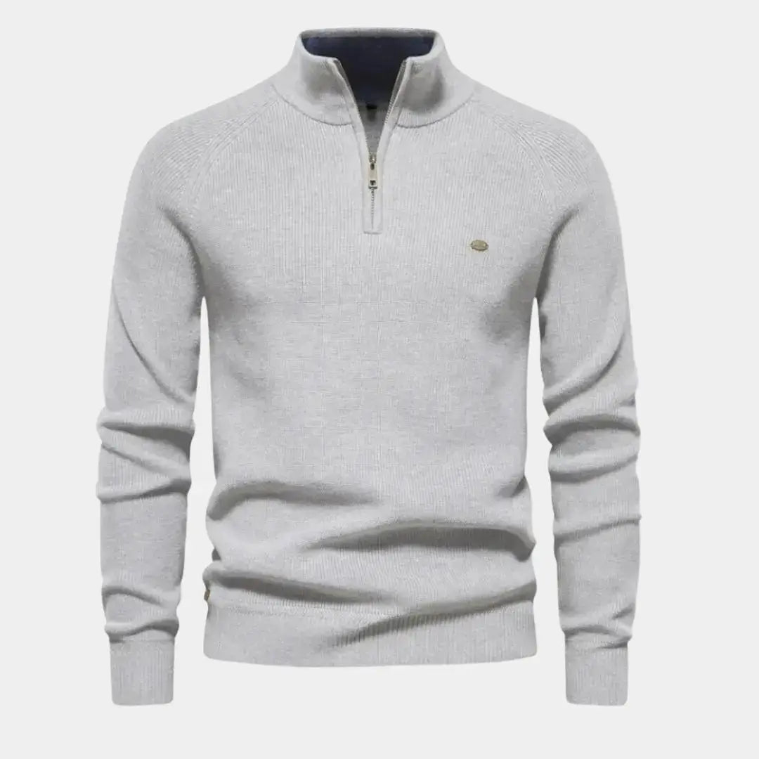 Herensweater met kwartrits en sportieve uitstraling – JORVAN - Glamorix