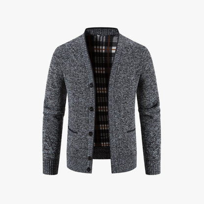 ELIOT - Gebreid vest met geruite voering voor heren