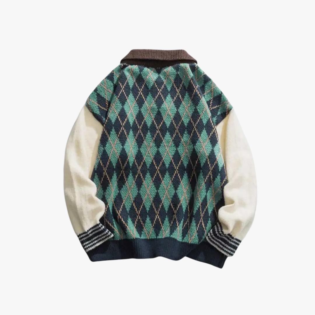 Victorien | Vintage gebreide trui met patroon - Glamorix