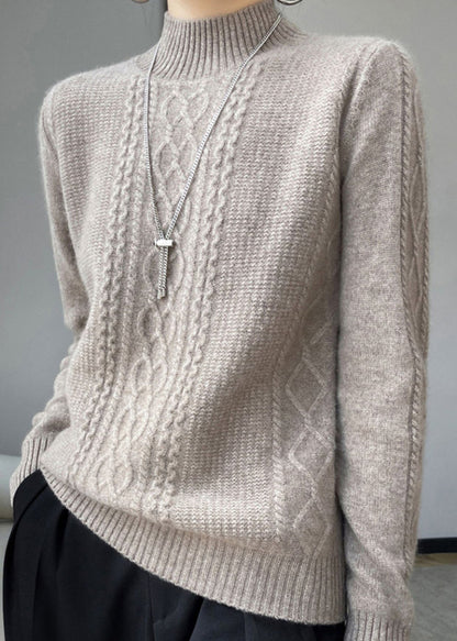 PATCHWARM - Gezellige Patchwork Pullover met Hoge Kraag