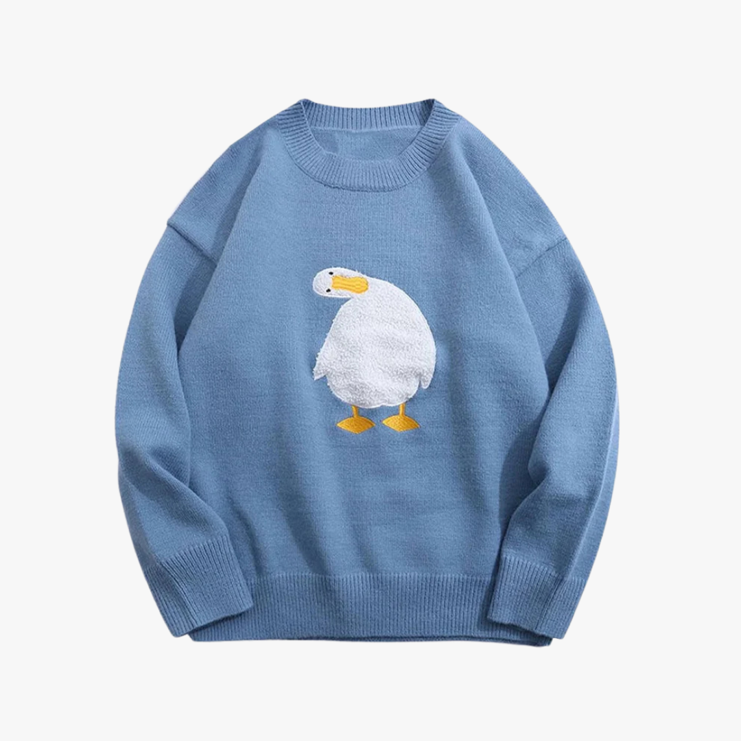 Oversized heren trui met speels eendendesign – QUARVEN - Glamorix