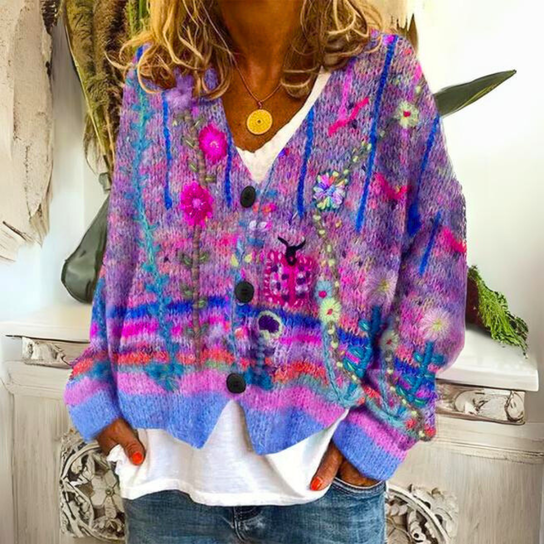 Luxe zachte katoenen trui met bohemian flair – LUMARIA
