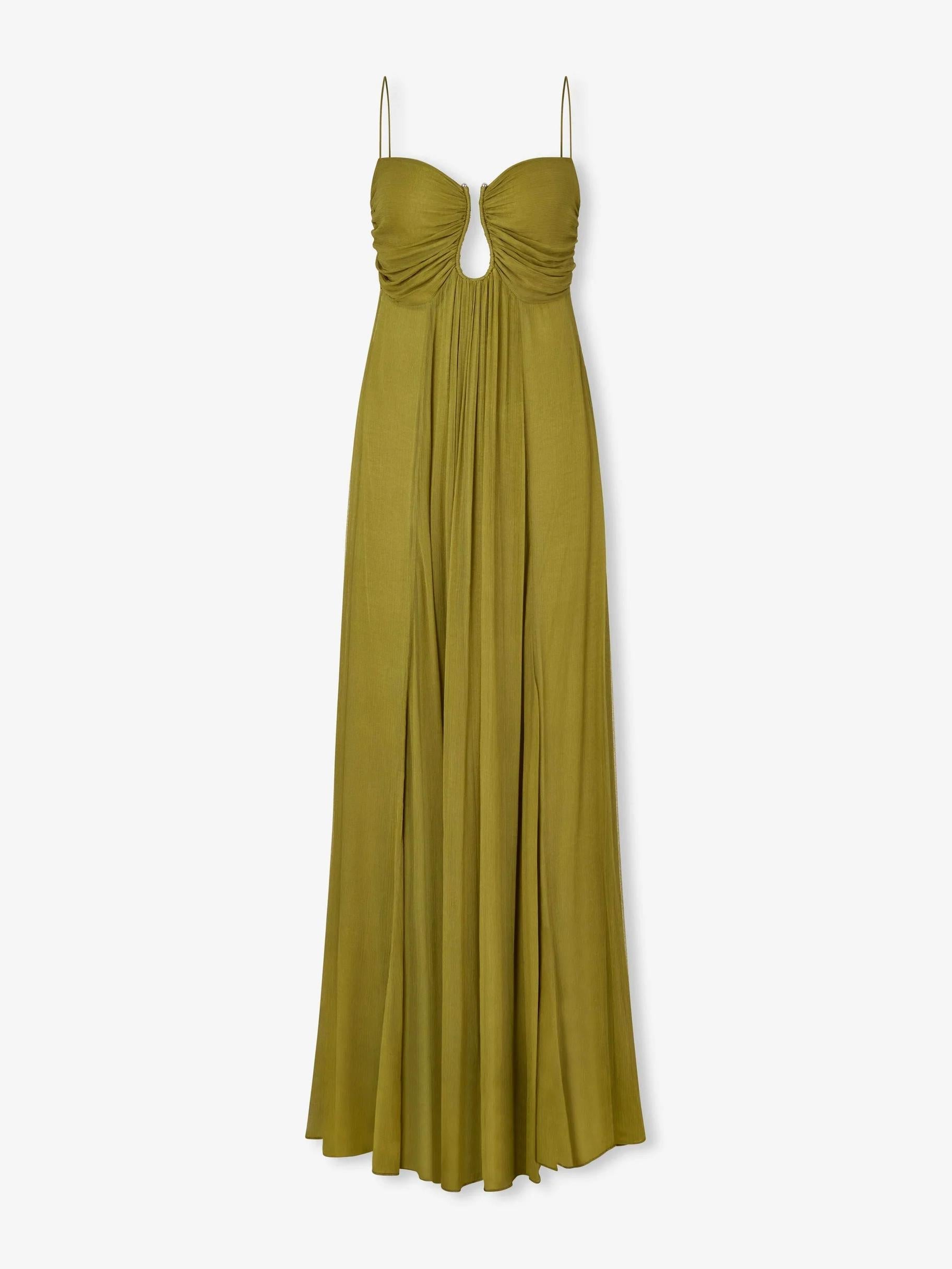 Zomerse maxi damesjurk met spaghettibandjes en cut-out detail – SOLANA BREEZE - Glamorix