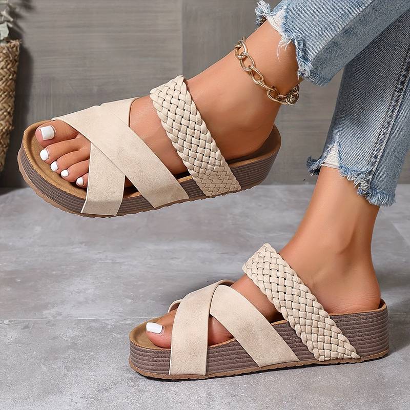 Moderne dames sandalen met dikke zool en comfortabel voetbed – SoleviaLift - Glamorix