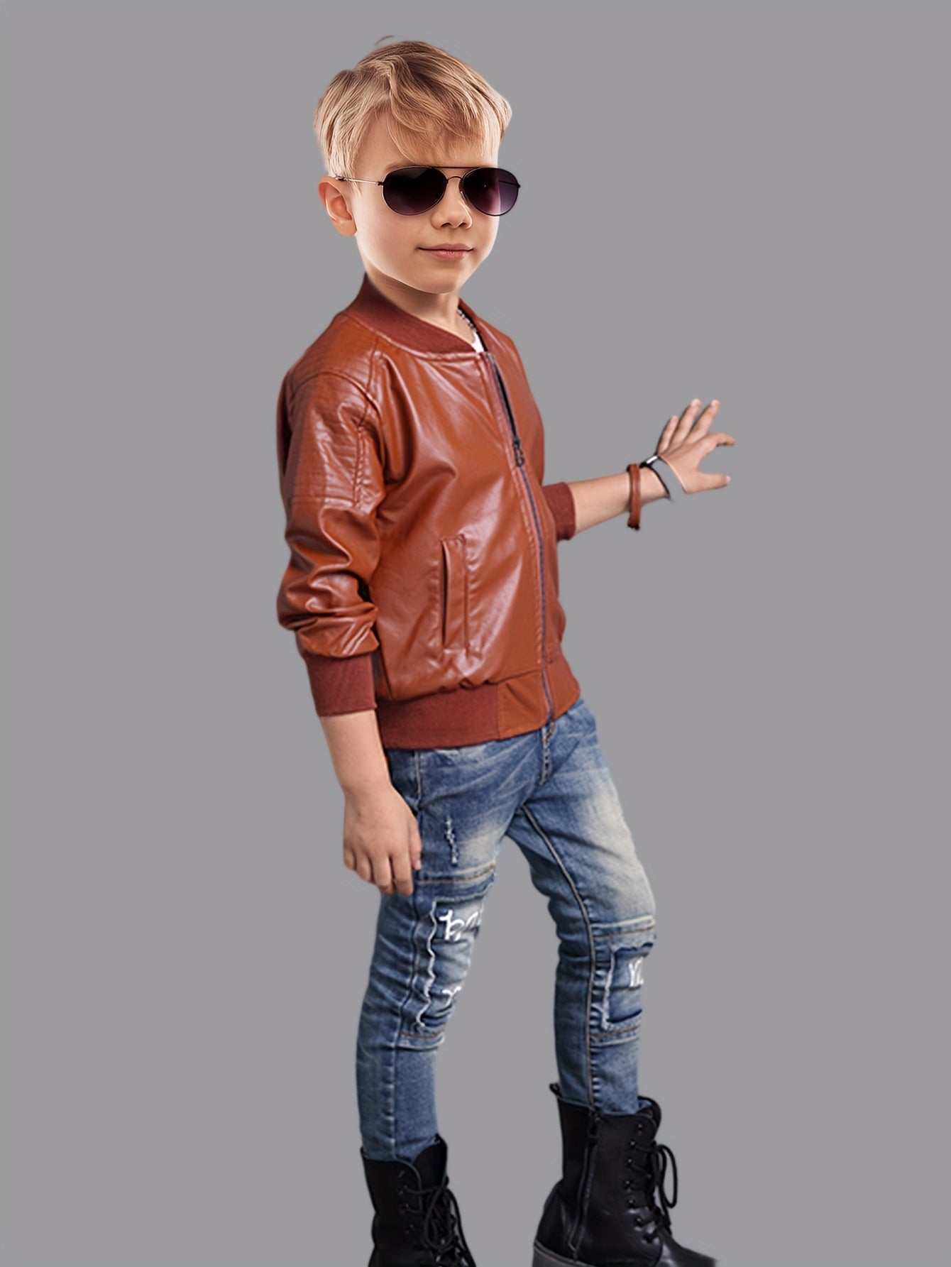 KIAN - Stoere jongensjas met opstaande kraag en rits
