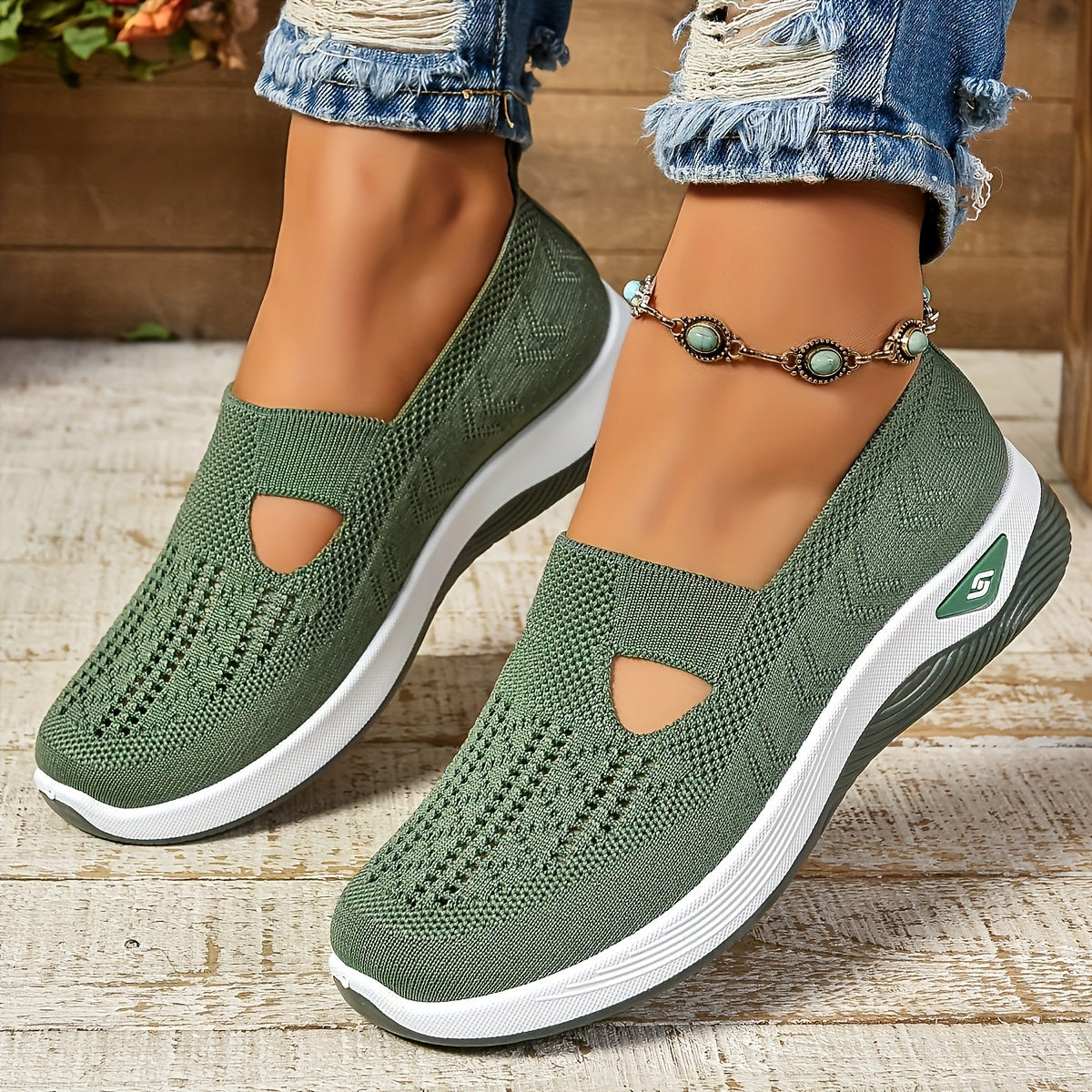 Serilda - Luchtige slip-on sneakers met sleehak voor dames - Glamorix