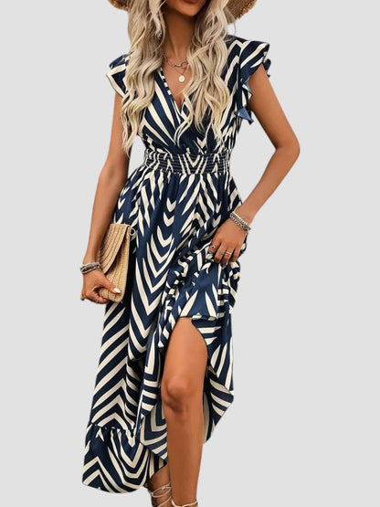 Vrouwen - Zomerjurk - A-lijn Silhouet - Grafische Print - Luchtige Charme - Glamorix