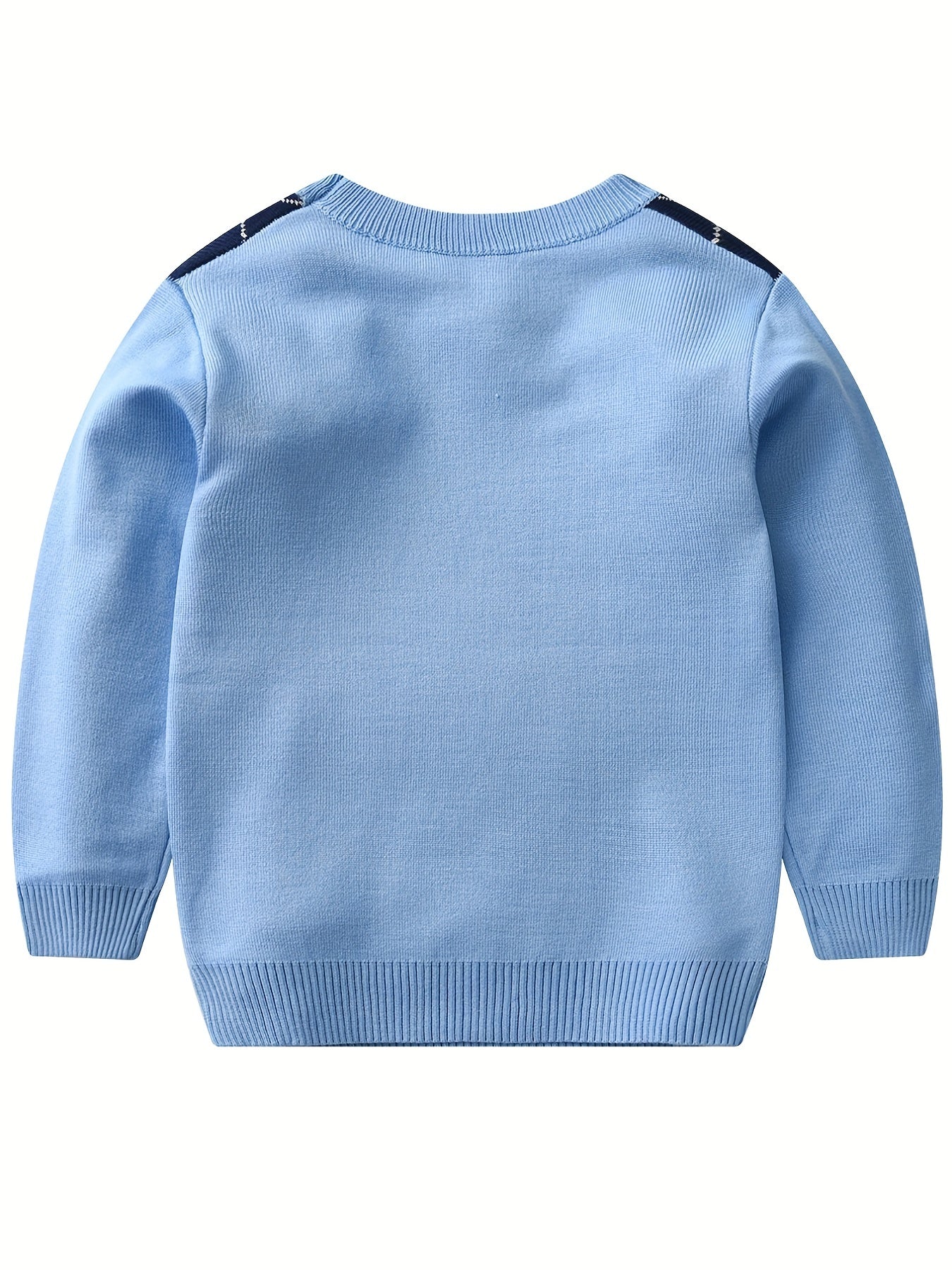 NOAH - Jongens gebreide sweater met argyle patroon en lange mouwen
