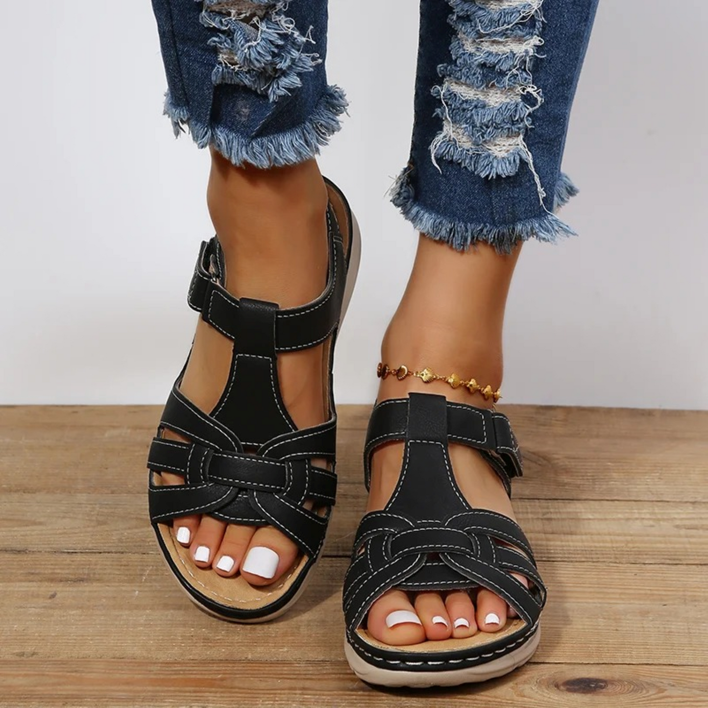 Orthopedische suède sandalen voor dames – ArvellaSuède - Glamorix