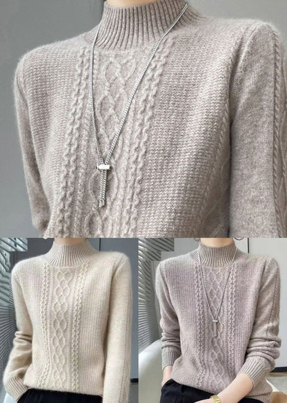 PATCHWARM - Gezellige Patchwork Pullover met Hoge Kraag