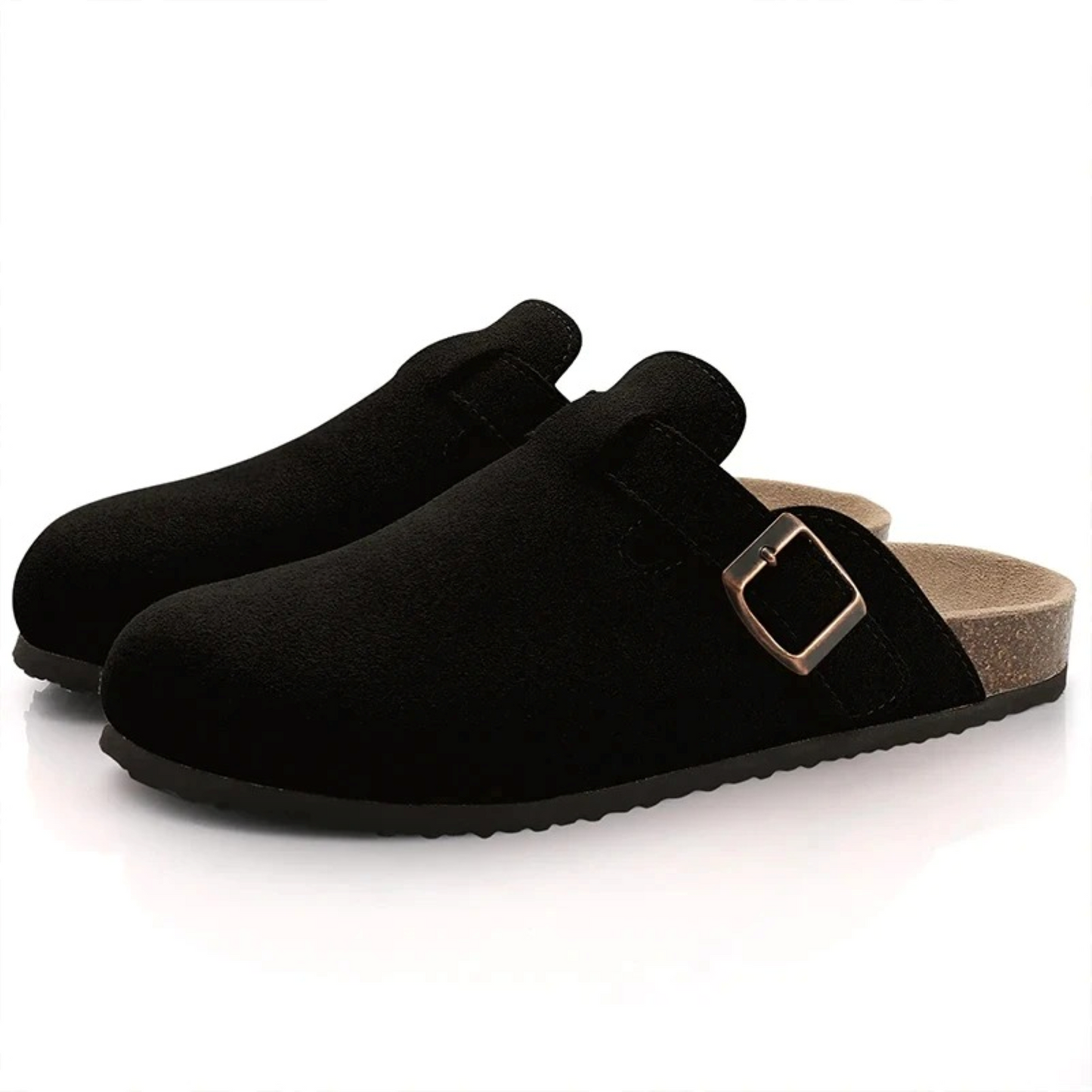 Suède klompstijl sandalen voor dames – Solvanna BloomClogs - Glamorix