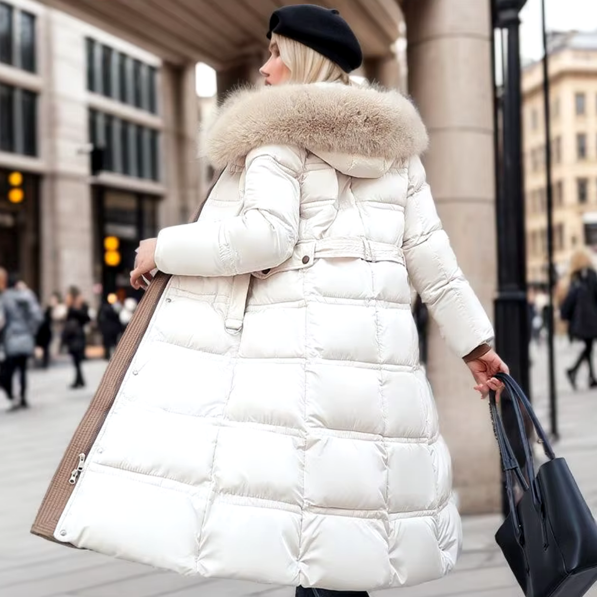 VALENTINA - Luxe pufferjas met bontkraag voor dames