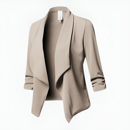 Elegante damesblazer met open voorkant en 3/4-mouwen – CLARISSA GRACE - Glamorix