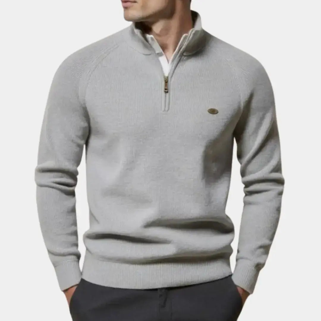 Herensweater met kwartrits en sportieve uitstraling – JORVAN - Glamorix