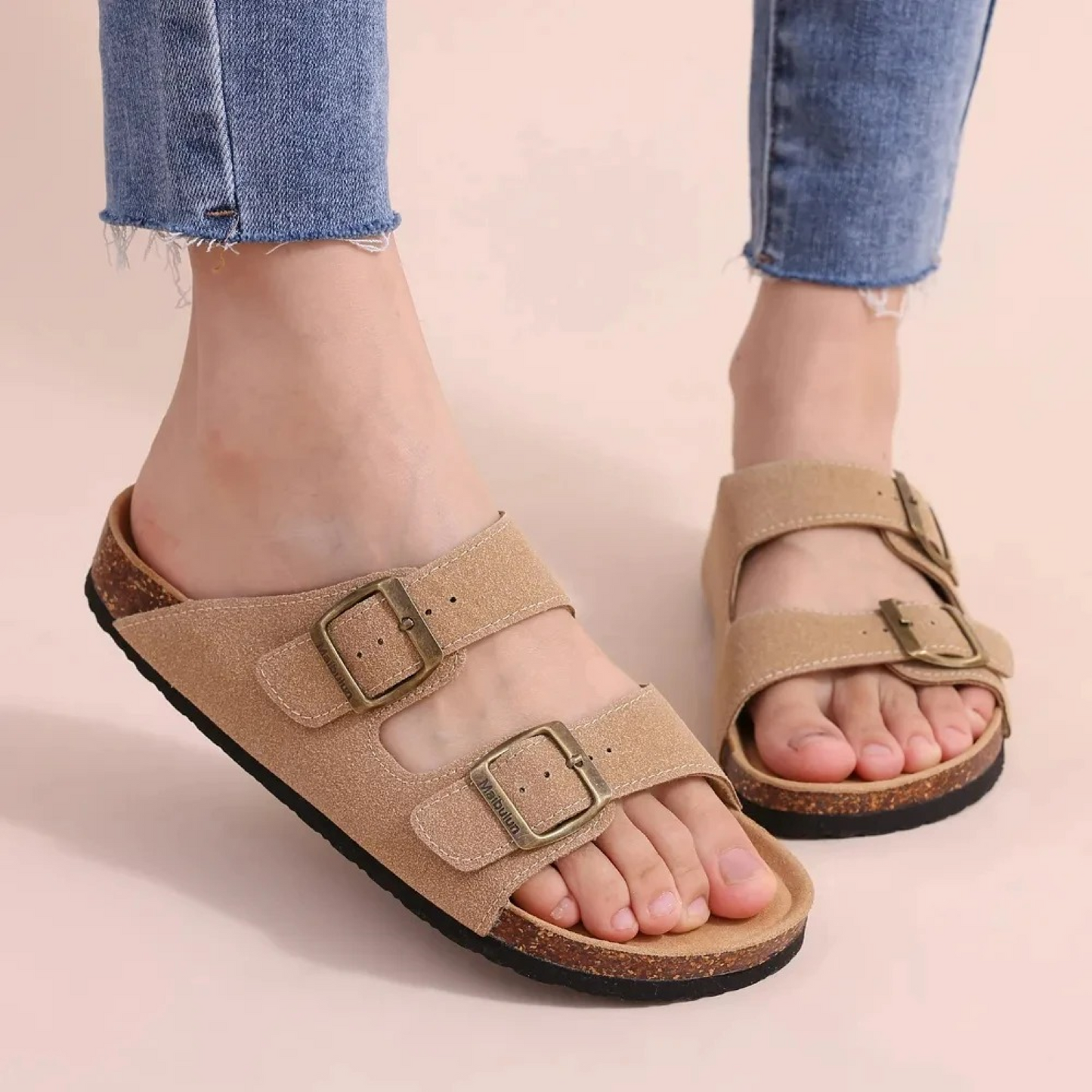 Luchtige dames sandalen met dubbele gesp en zachte zool – Solevia Breeze - Glamorix