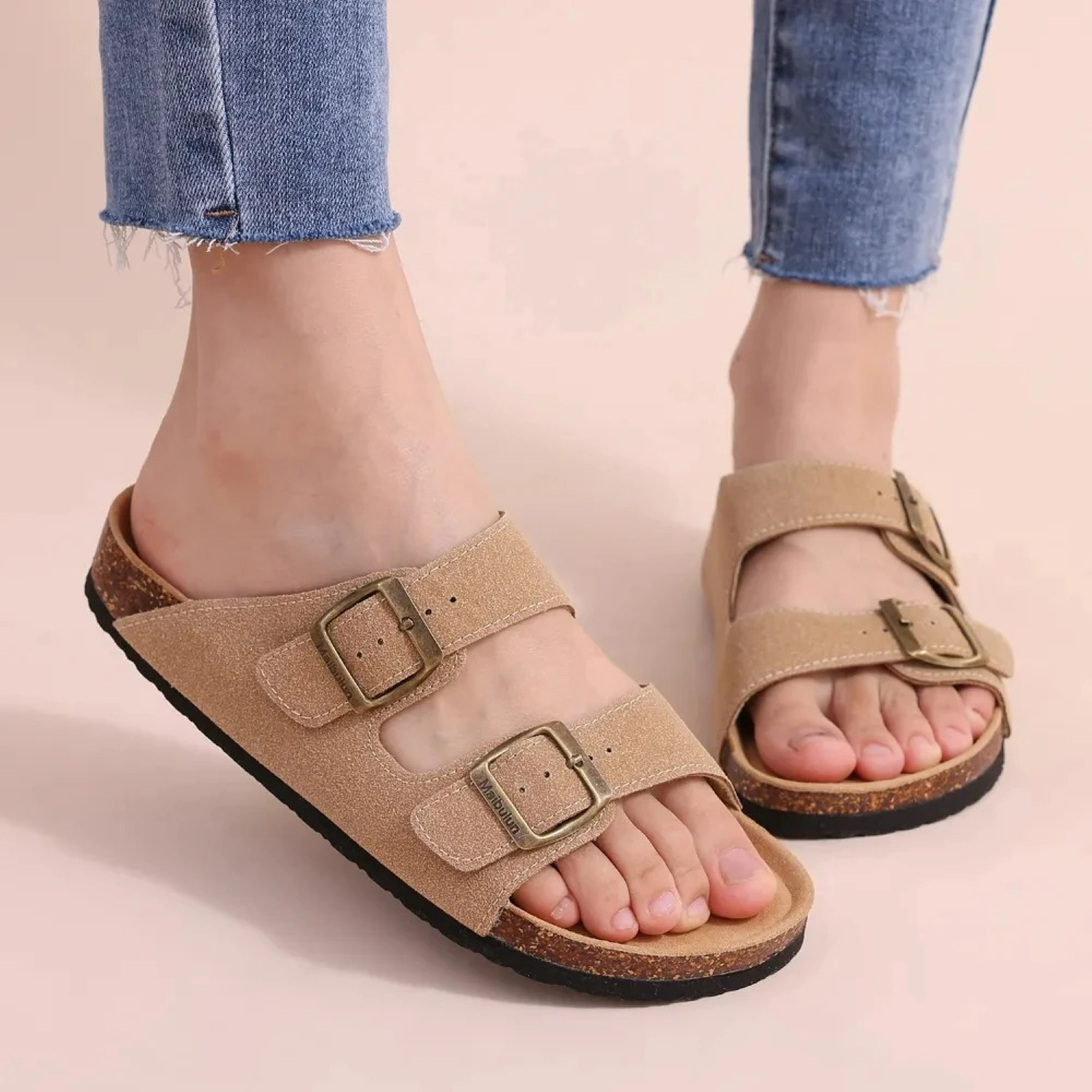 Luchtige dames sandalen met dubbele gesp en zachte zool – Solevia Breeze - Glamorix