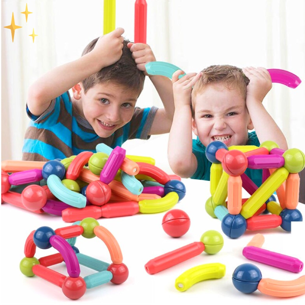 MAGNIBUILD - 64-delige Magnetische Bouwstenen voor Creatieve Kinderen