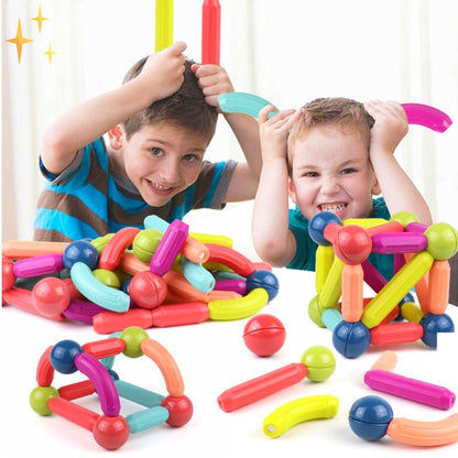 MAGNIBUILD - 64-delige Magnetische Bouwstenen voor Creatieve Kinderen