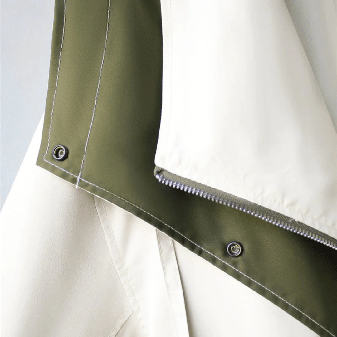 CLARA – Dames regenjas met hoge ritssluiting en minimalistisch design - Glamorix