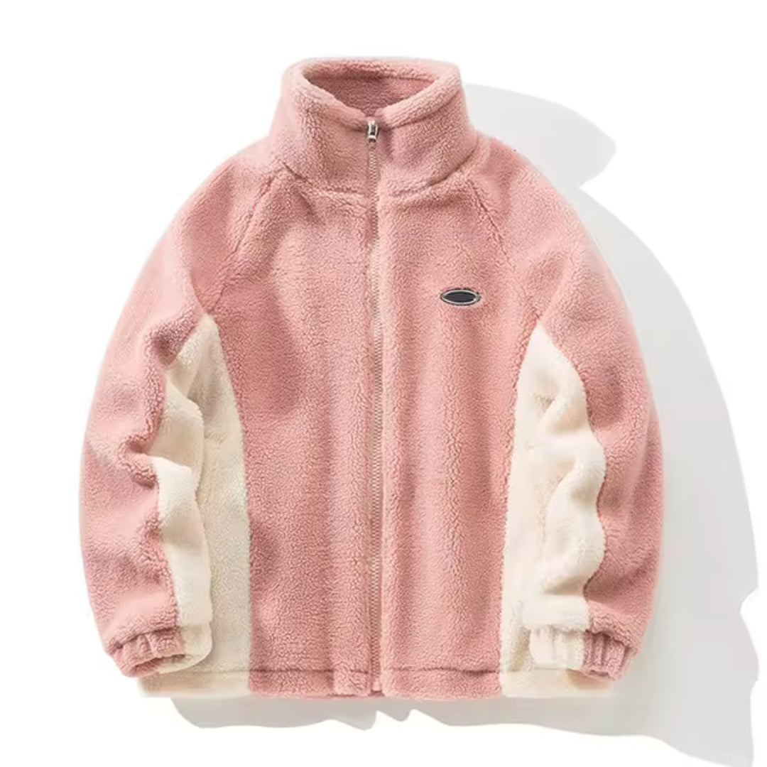 RAFE – Heren fleece jas in vintage stijl met rits - Glamorix