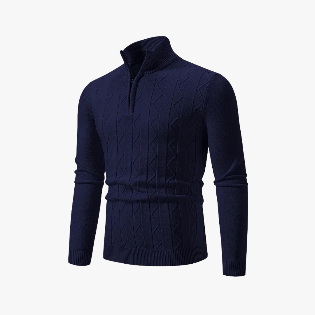 NOLAN - Gebreide half-zip trui voor heren