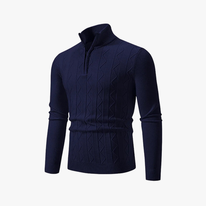NOLAN - Gebreide half-zip trui voor heren