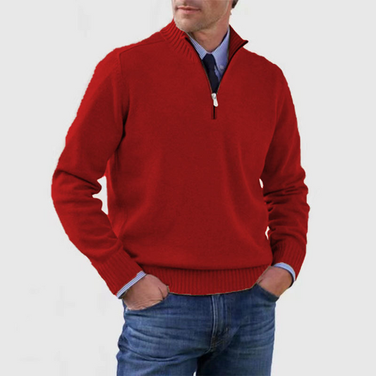 RYAN - Nonchalante herensweater met halve rits