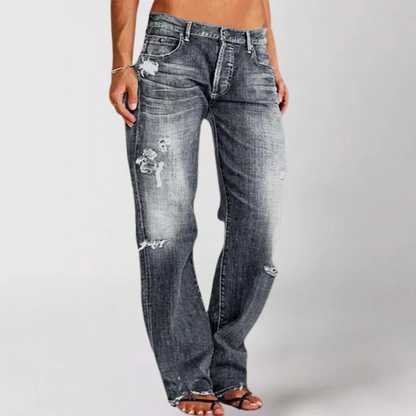 Stijlvolle denim jeans met wijde pijpen – NOVA JEANS